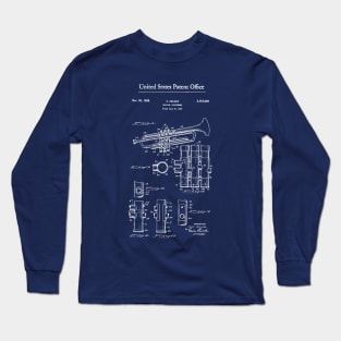 Trumpet Patent White Long Sleeve T-Shirt